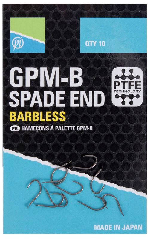 Preston Innovations GPM-B Hooks - Barbless Spade End